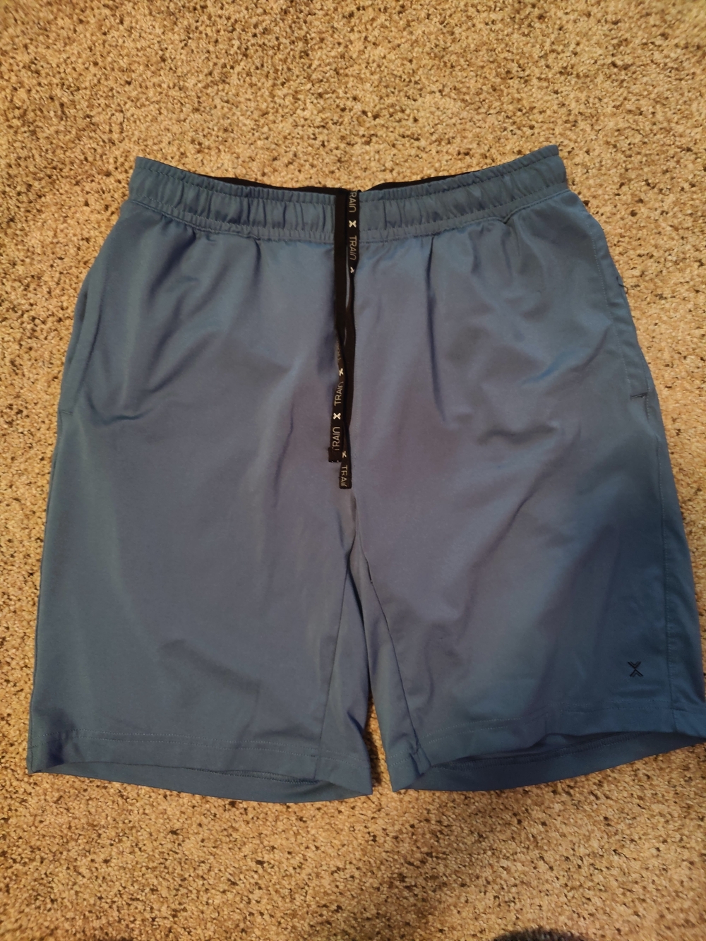 Xersion Men's Athletic Shorts - Slate Blue with Black Drawcord